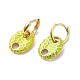Oval Real 18K Gold Plated Brass Dangle Hoop Earrings(EJEW-L268-007G-05)-1