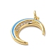 Moon Rack Plating Brass Micro Pave Cubic Zirconia Enamel Pendants(KK-G504-06G-03)-2