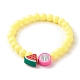 Bracelet extensible de fruits en argile polymère fait à la main avec des perles rondes pour les enfants(BJEW-JB07583)-4
