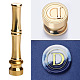 Golden Tone Brass Wax Seal Stamp Head with Bamboo Stick Shaped Handle(STAM-K001-05G-D)-1