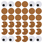 40Pcs 3 Styles Chocolate Cookies Polyester Embroidered Cloth Patch, Computerized Embroidery Cloth Iron on/Sew on Patches, Costume Accessories, Appliques, Mixed Shapes, 52x50x1mm(PATC-OC0001-05)