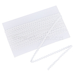 15 Yards Polyester Elastic Lace Trim, Double Edge Flower Trimmings, for Clothes Sewing, White, 1/4 inch(7.5mm)(OCOR-WH0082-150)