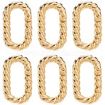 6Pcs Brass Spring Gate Rings, Twist Oval, Real 18K Gold Plated, 19.5x11.5x3mm, Inner Diameter: 14x5mm(KK-SC0005-71)