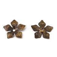 5-Petal Iron Bead Caps, Flower, Antique Bronze, 20.5x21.5x1.5mm, Hole: 2mm(IFIN-WH0070-10AB)