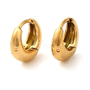 Real 18K Gold Plated 304 Stainless Stee Hoop Earrings, Geometry, 12x12mm(EJEW-U009-02G-01)