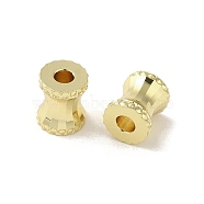 Rack Plating Brass Beads, Long-Lasting, Lead Free & Cadmium Free, Cloumn, Real 18K Gold Plated, 6x7mm, Hole: 2mm(KK-S366-17G)