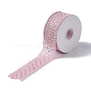 10 Yards Polyester Lace Trim Ribbon, for DIY Jewelry Making, Flamingo, 1-1/2 inch(38.5~39.5mm)(OCOR-C004-06B)