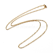 304 Stainless Steel Singapore Chain Necklaces, Water Wave Chain Necklaces, with Lobster Claw Clasps, Golden, 23.03 inch(58.5cm)(NJEW-JN02662-04)