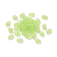 Transparent Acrylic Beads, Frosted, Peanut, Light Green, 6x4x3mm, Hole: 1mm, about 10230pcs/500g(OACR-E032-02G)