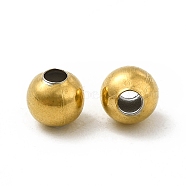 304 Stainless Steel Round Beads, Golden, 4x3.5mm, Hole: 1.5mm(STAS-P319-09A-G)