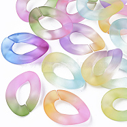 Spray Painted Two Tone Transparent Acrylic Linking Rings, Quick Link Connectors, for Curb Chains Making, Twist, Mixed Color, 30x21x6mm, Inner Diameter: 16x8mm(X-OACR-S036-001B-N)