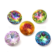 Glass Rhinestone Cabochons, Point Back & Back Plated, Faceted, Diamond, Mixed Color, 18x7.5mm(RGLA-P036-01B-M)