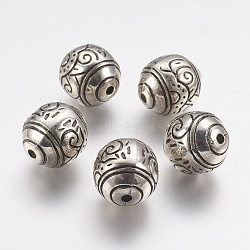 CCB Plastic Beads, Round, Antique Silver, 19x20.5mm, Hole: 3mm(CCB-G006-127AS)