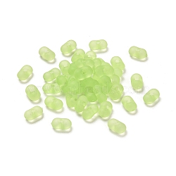 Transparent Acrylic Beads, Frosted, Peanut, Light Green, 6x4x3mm, Hole: 1mm, about 10230pcs/500g(OACR-E032-02G)