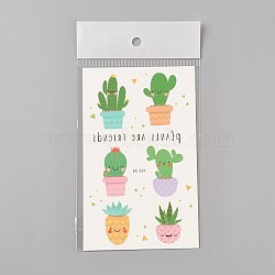 Removable Fake Temporary Water Proof Cartoon Tattoos Paper Stickers, Plant, Colorful, 120~121.5x75mm(AJEW-WH0061-C02)