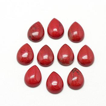 Natural Red Jasper Cabochons, teardrop, 17~18x12~13x5mm