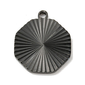 Ion Plating(IP) 304 Stainless Steel Pendants, Octagon Charm, Black, 20x17.5x1.9mm, Hole: 1.6mm