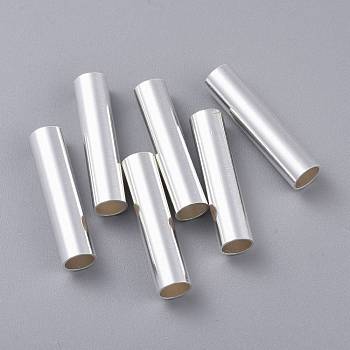 304 Stainless Steel Tube Beads, Silver, 30x7mm, Hole: 5.5mm