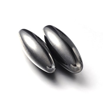 Magnetic Synthetic Hematite Oval Beads, No Hole, 35.5~37x12.5~13.5mm