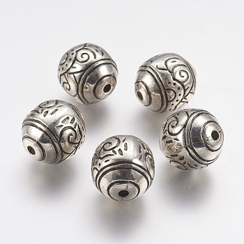 CCB Plastic Beads, Round, Antique Silver, 19x20.5mm, Hole: 3mm