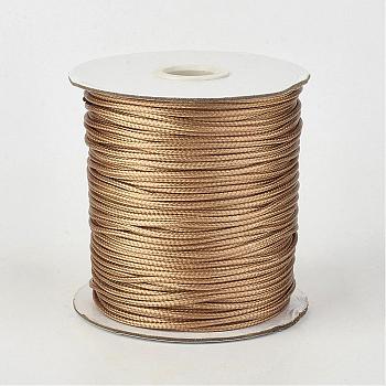 Eco-Friendly Korean Waxed Polyester Cord, BurlyWood, 2mm, about 90yards/roll(80m/roll)