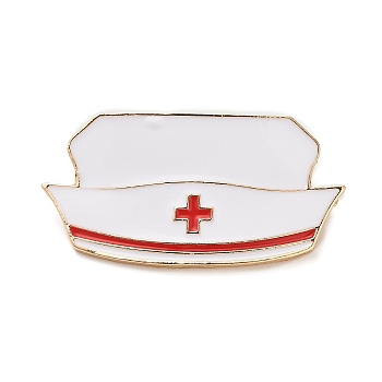 Medical Series Enamel Pins, Alloy Brooches for Backpack Clothes, Nurse Hat, 21x40.5mm