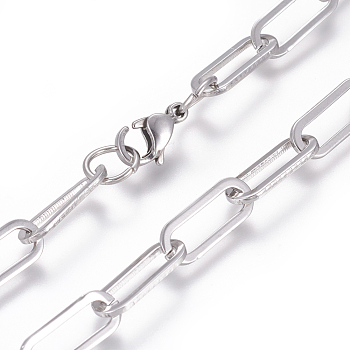 304 Stainless Steel Chain Necklaces, with Lobster Claw Clasps, Stainless Steel Color, 23 inch(58.5cm)