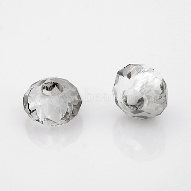 14mm Silver Rondelle Glass Beads