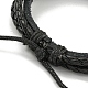 Braided PU Leather & Waxed Cords Triple Layer Multi-strand Bracelets(BJEW-P329-10B-AS)-3