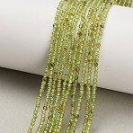Natural Peridot Beads Strands, Smooth Round, 2mm, Hole: 0.5mm, about 176~179pcs/strand, 15~15.47''(38.1~39.3cm)(G-A322-A07-2mm)