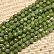Natural Gemstone Green Quartz Round Bead Strands, Faceted, 10mm, Hole: 1.2mm, about 40pcs/strand, 15.74 inch(G-L143-10mm-01)