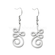 304 Stainless Steel Knot Dangle Earrings for Women, Stainless Steel Color, 46.5mm, Pin: 1.2mm(EJEW-P222-05P)