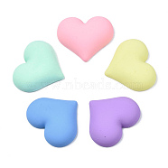Opaque Spray Painted Acrylic Cabochons, Heart, Mixed Color, 23x27x6mm(ACRP-S679-M2)