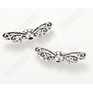 Alloy Beads, Wing, Lead Free & Cadmium Free, Antique Silver, 7x22mm(TIBEB-ZX018-01AS-RS)