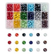 Electroplate Glass Beads, Pearl Luster Plated, Faceted, Rondelle, Mixed Color, 8x6mm, Hole: 1mm, 18colors, 30pcs/color, 540pcs/box(EGLA-JP0002-03C-8mm)