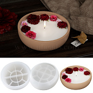 Round Shape DIY Candle Cup Food Grade Silicone Molds, Creative Aromatherapy Candle Cement Cup Supply DIY Concrete Candle Cups Resin Moulds, White, 20.9x6cm(PW-WG91434-01)