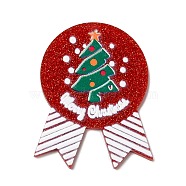 Christmas Themed Acrylic Pendants, Christmas Tree, 47.5x37.5x2mm, Hole: 1.6mm(SACR-P022-06A-03)