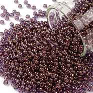 TOHO Round Seed Beads, Japanese Seed Beads, (202) Gold Luster Lilac, 11/0, 2.2mm, Hole: 0.8mm, about 1110pcs/bottle, 10g/bottle(SEED-JPTR11-0202)