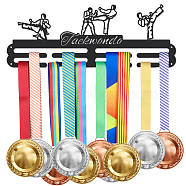 Sports Theme Iron Medal Hanger Holder Display Wall Rack, with Screws, Taekwondo Pattern, 150x400mm(ODIS-WH0021-539)