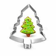 304 Stainless Steel Christmas Cookie Cutters, Cookies Moulds, DIY Biscuit Baking Tool, Christmas Tree, Stainless Steel Color, 74x57mm(DIY-E012-62)