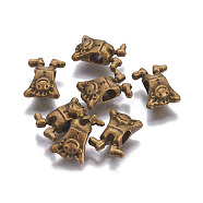 Tibetan Style Alloy European Beads, Boy, Antique Bronze, 17x12x7mm, Hole: 5mm(PALLOY-I154-01AB)