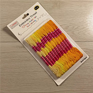 12 Skeins 12 Colors 6-Ply Polycotton(Polyester Cotton) Embroidery Floss, Cross Stitch Threads, Gradient Color, Yellow, 0.8mm, 8m(8.74 Yards)/skein(PW22063098774)