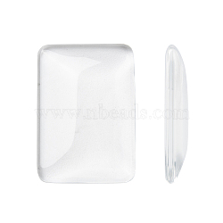 Transparent Rectangle Glass Cabochons, Clear, 33x23x5~6.5mm(X-GGLA-R025-33x23)
