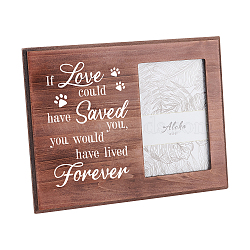 MDF Photo Frames, Glass Display Pictures, for Tabletop Display Photo Frame, Rectangle with Word, Saddle Brown, 20.3x25.4x1.2cm(DIY-WH0231-006)