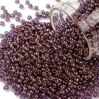 TOHO Round Seed Beads, Japanese Seed Beads, (202) Gold Luster Lilac, 11/0, 2.2mm, Hole: 0.8mm, about 1110pcs/bottle, 10g/bottle