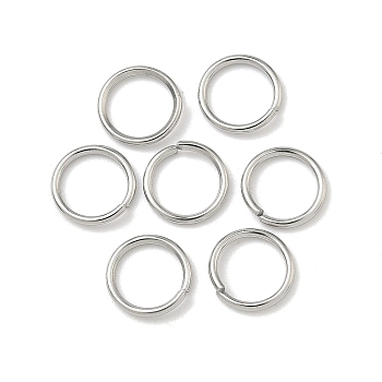 Tarnish Resistant 304 Stainless Steel Open Jump Rings, Round, Stainless Steel Color, 9x1mm, 18 Gauge, Inner Diameter: 7mm