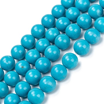 Natural Howlite Beads Strands, Dyed & Heated, Round, 14mm, Hole: 1.4mm, about 29pcs/strand, 15.55 inch(39.5cm)(G-C180-15C)