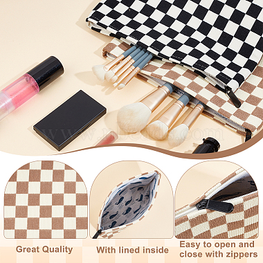 2Pcs 2 Colors Tartan Pattern Portable Corduroy Makeup Storage Bag(ABAG-HY0001-10)-5