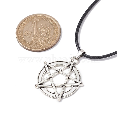 Witch Pentagram Alloy Pendants Necklaces(NJEW-JN04543)-5