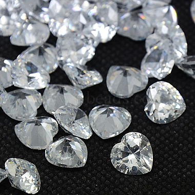 5mm Clear Heart Cubic Zirconia Cabochons